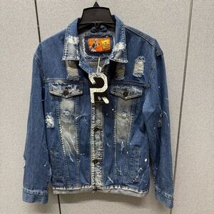 Men's Rolling Paper
Distressed Denim Jean Jacket